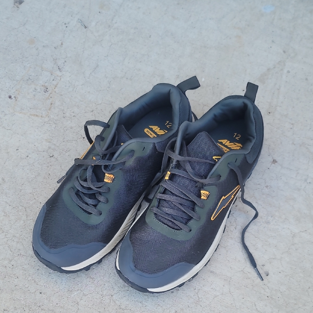 Avia Men's Black Athletic Sneakers with Gold Accents